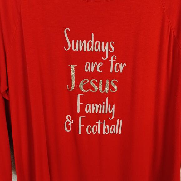 C EST. 1946 Womens XL Red Burnt Orange Graphic Print Tunic Top Shirt 3/4 Sleeve - Picture 3 of 6